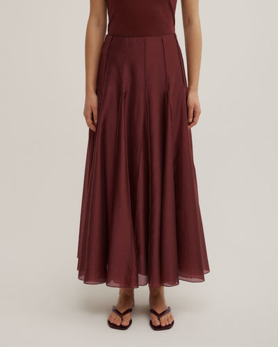 Godet Panel Maxi Skirt