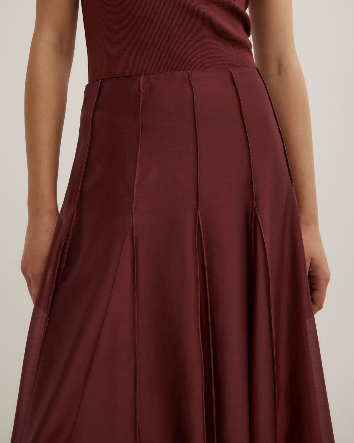 Godet Panel Maxi Skirt