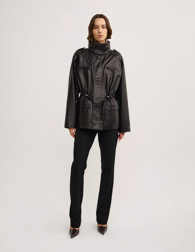 Drawcord Funnel Neck Jacket