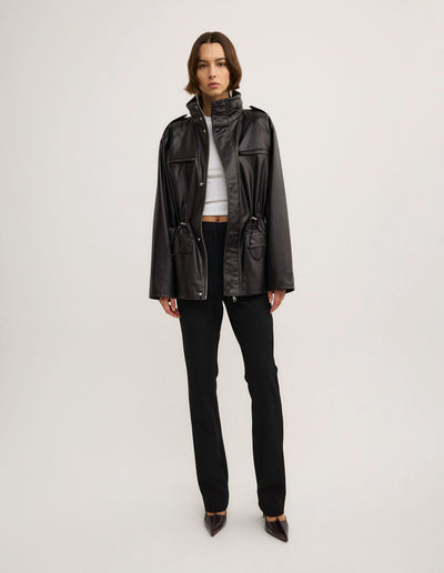 Drawcord Funnel Neck Jacket