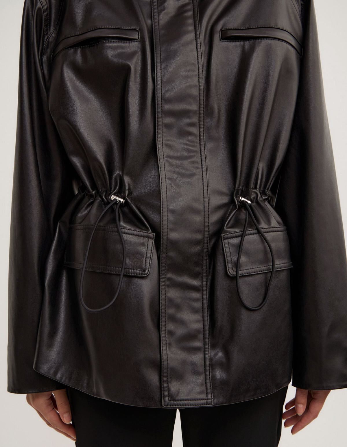 Drawcord Funnel Neck Jacket