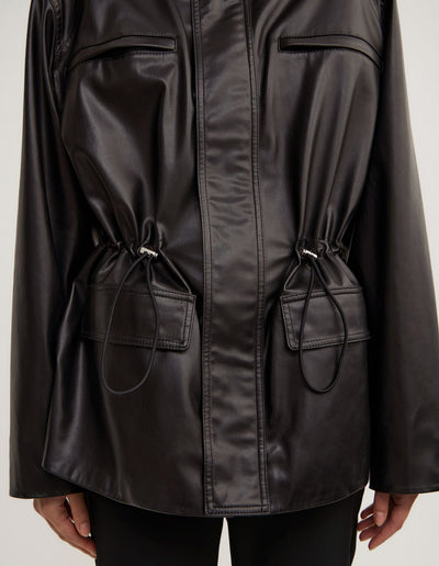 Drawcord Funnel Neck Jacket