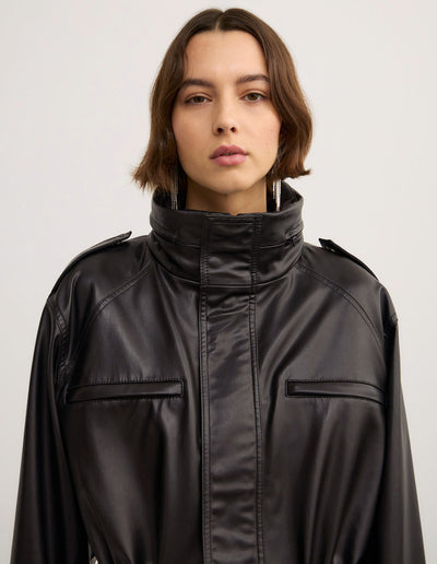 Drawcord Funnel Neck Jacket