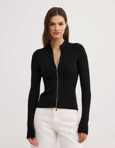 Double Zip Knit Cardigan
