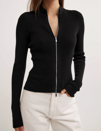 Double Zip Knit Cardigan