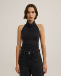 High Neck Cowl Top