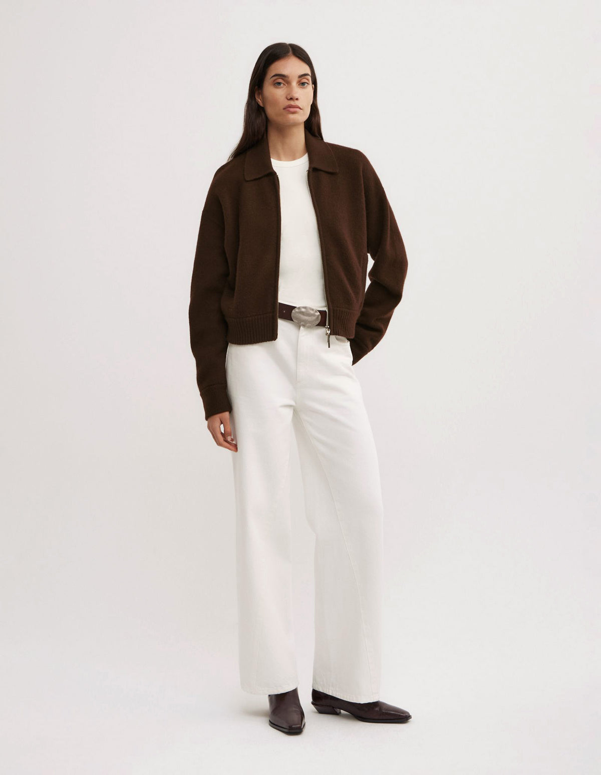 Wool Knit Bomber Jacket