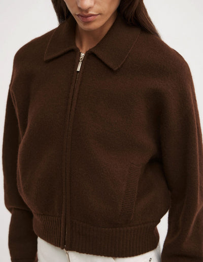 Wool Knit Bomber Jacket