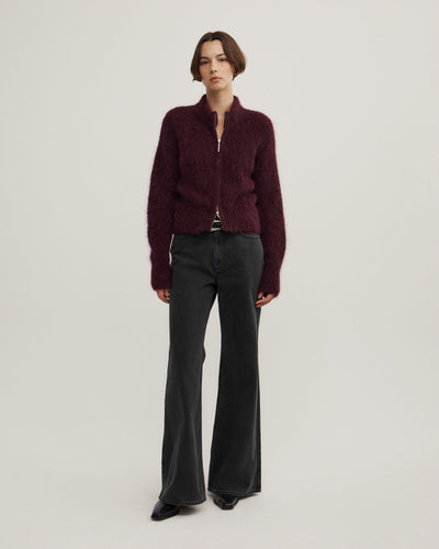 Fluffy Funnel Bomber Jacket