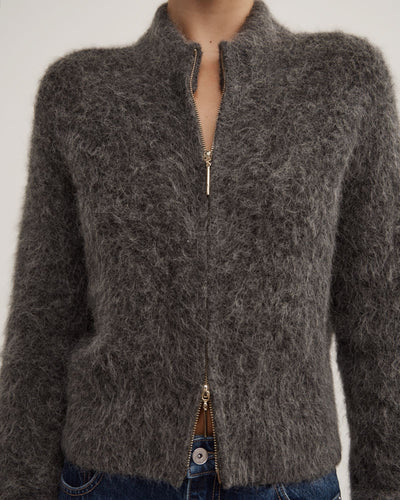 Fluffy Funnel Bomber Jacket