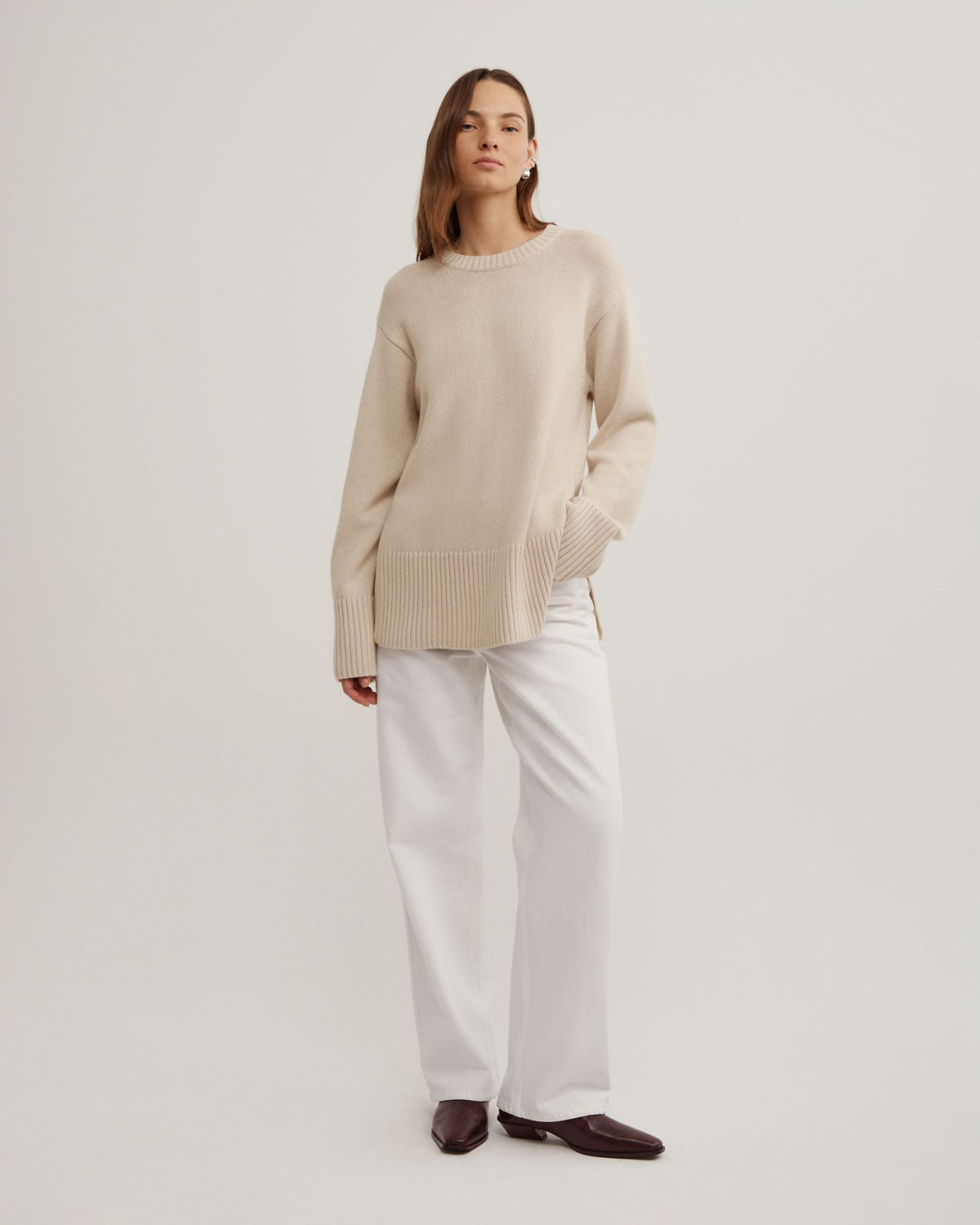 Longline Crew Neck Knit