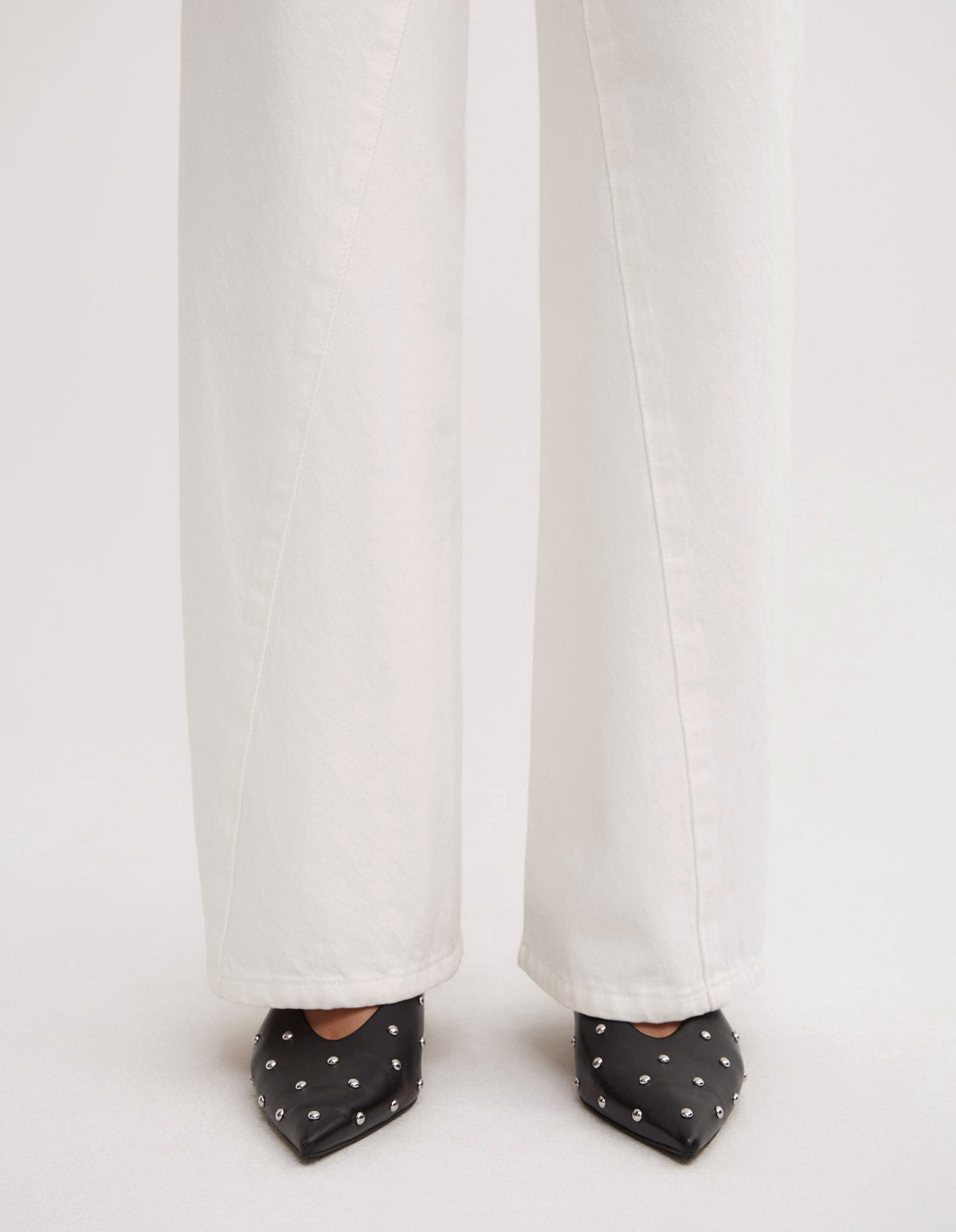 Angled Seam Denim Jeans
