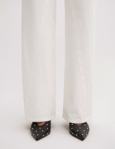 Angled Seam Denim Jeans