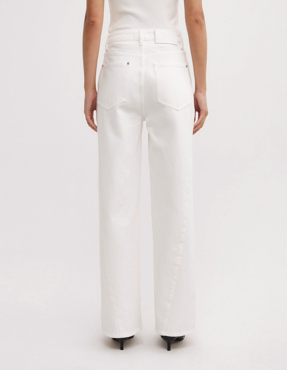 Angled Seam Denim Jeans
