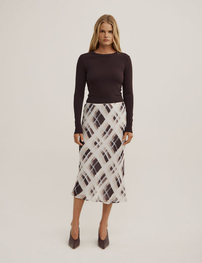 Check Midi Skirt