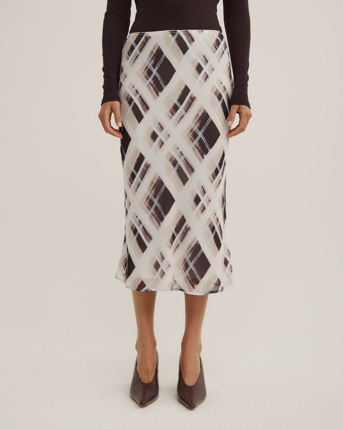 Check Midi Skirt
