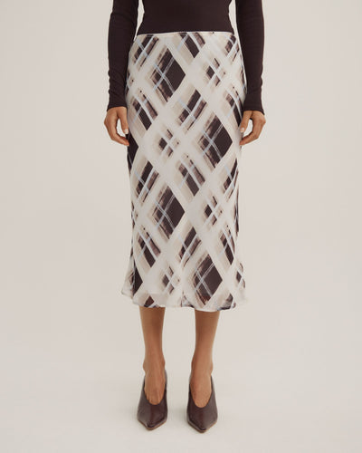 Check Midi Skirt
