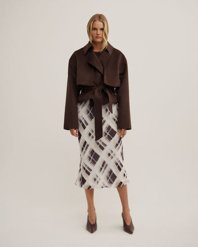 Check Midi Skirt