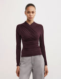 Wrap Long Sleeve Jersey Top