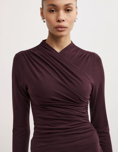 Wrap Long Sleeve Jersey Top