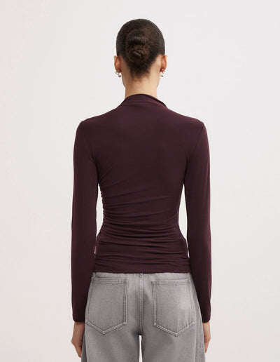 Wrap Long Sleeve Jersey Top