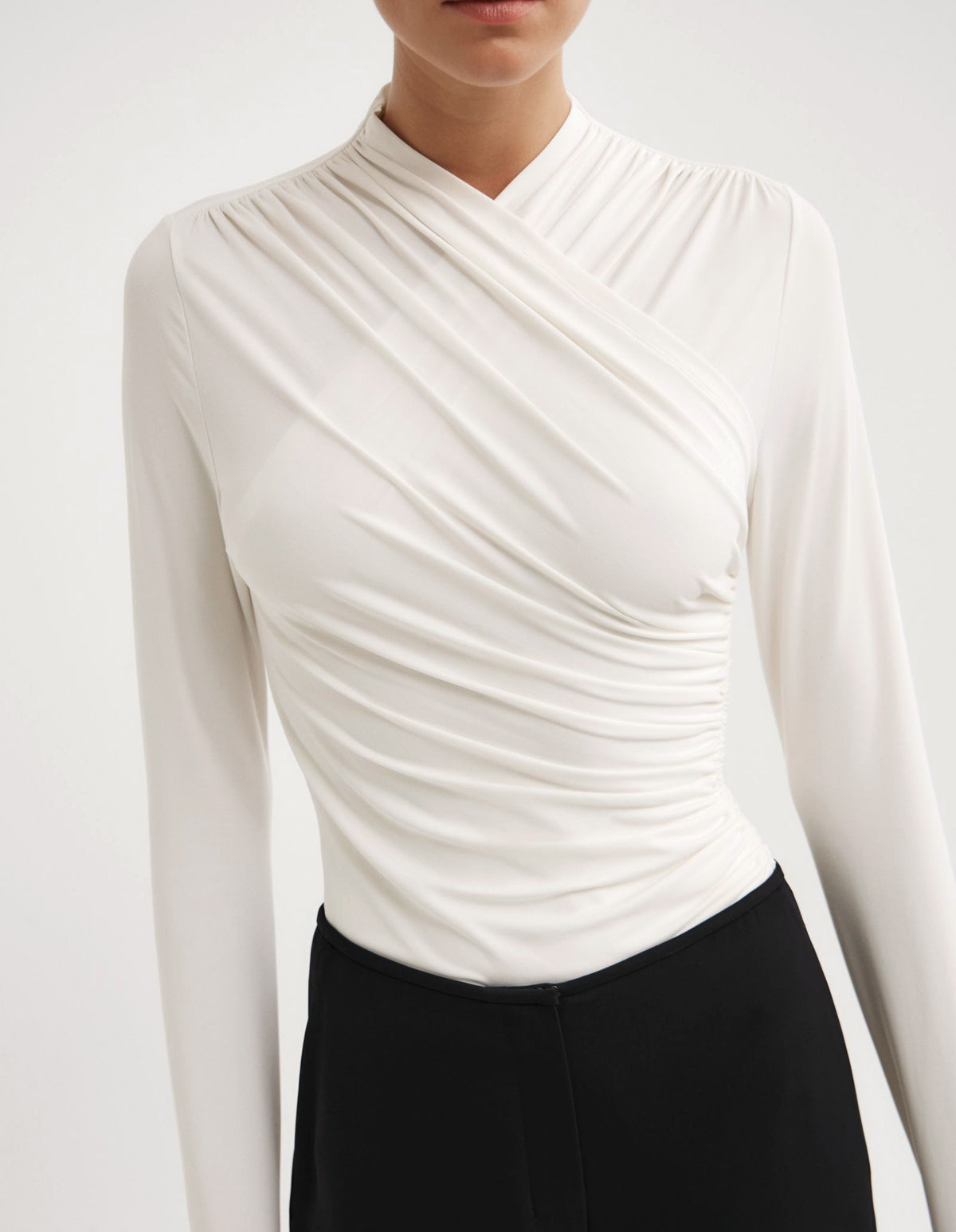 Wrap Long Sleeve Jersey Top