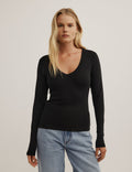 V-Neck Long Sleeve Top