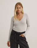 V-Neck Long Sleeve Top
