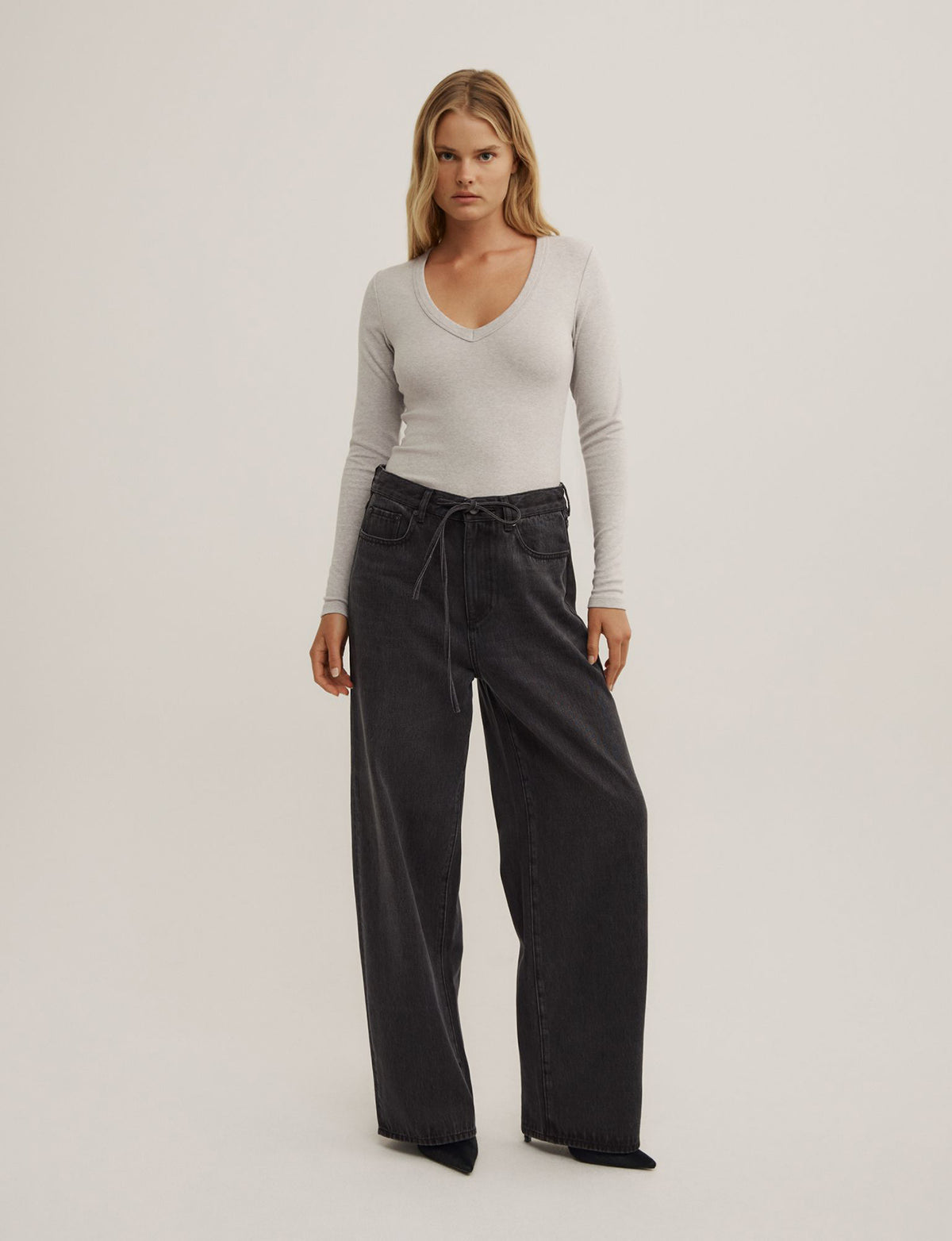 V-Neck Long Sleeve Top