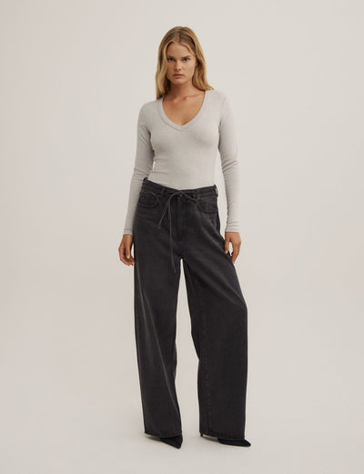 V-Neck Long Sleeve Top