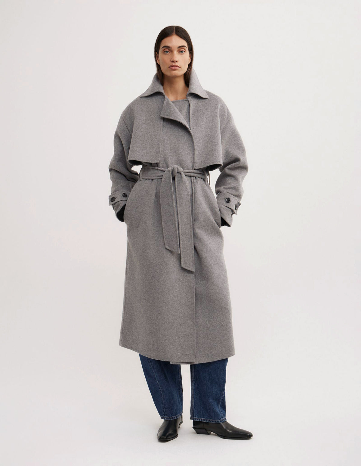Wool Blend Trench Coat