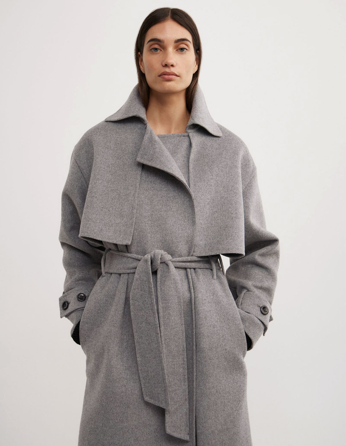 Wool Blend Trench Coat