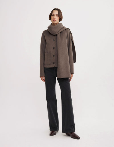 Crop Scarf Coat