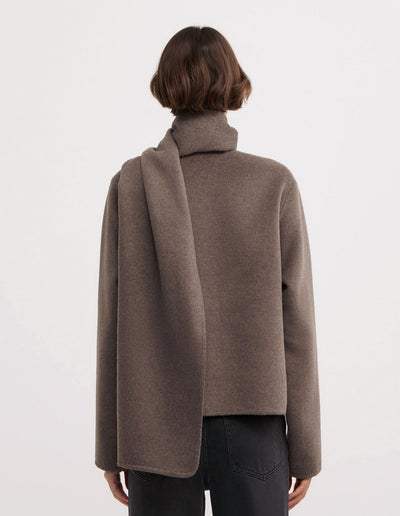 Crop Scarf Coat