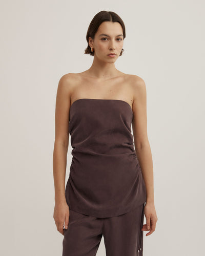 Cupro Strapless Top