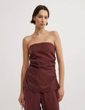 Cupro Strapless Top