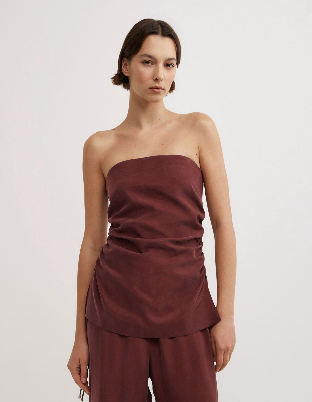 Cupro Strapless Top