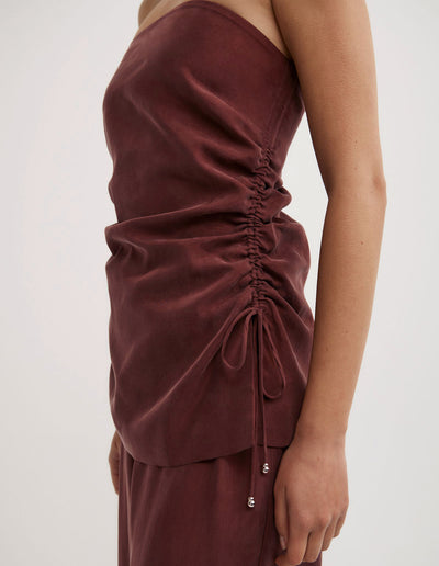 Cupro Strapless Top