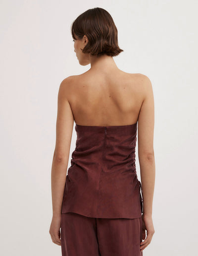 Cupro Strapless Top