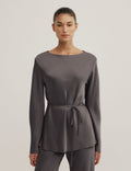 Satin Boat Neck Top