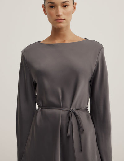 Satin Boat Neck Top