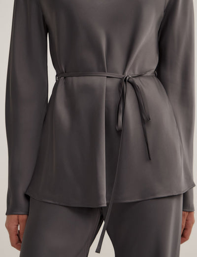 Satin Boat Neck Top