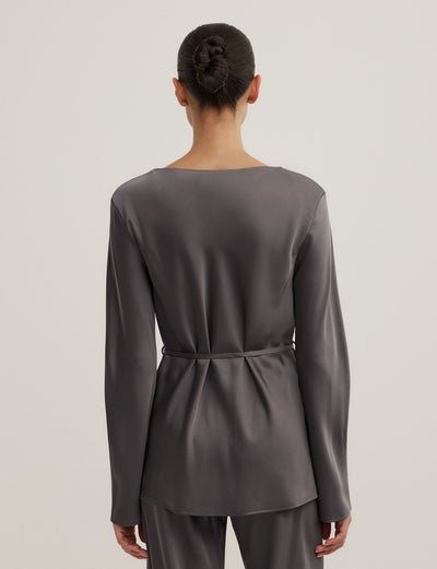 Satin Boat Neck Top