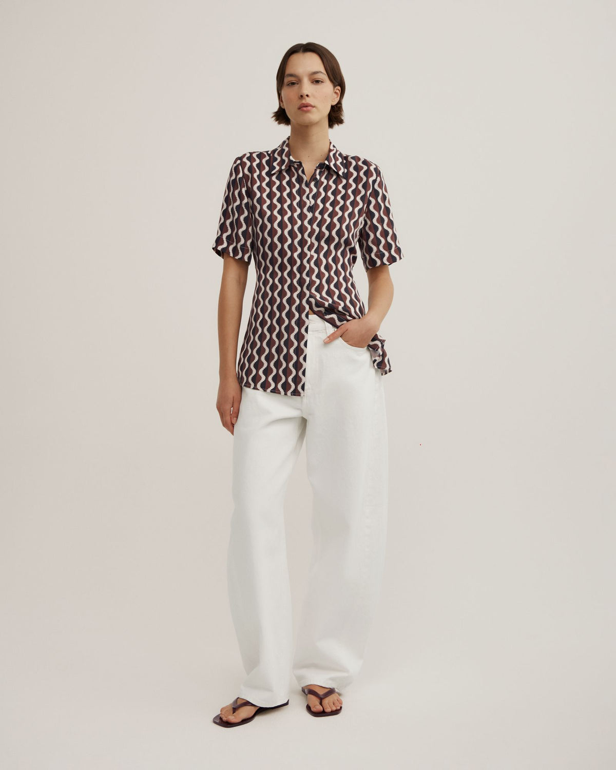 Cupro Tie Waist Shirt
