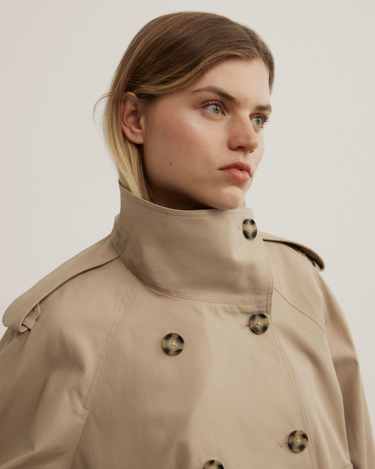 Funnel Neck Trench Coat