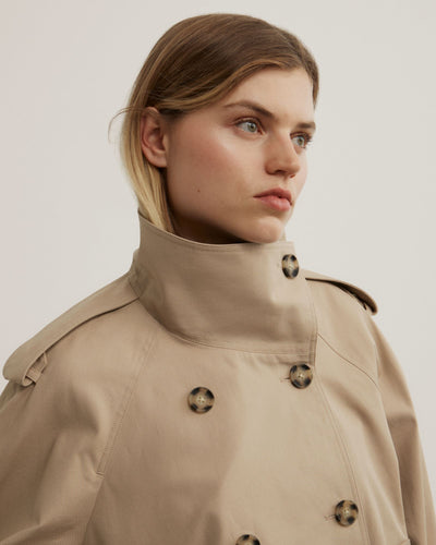 Funnel Neck Trench Coat