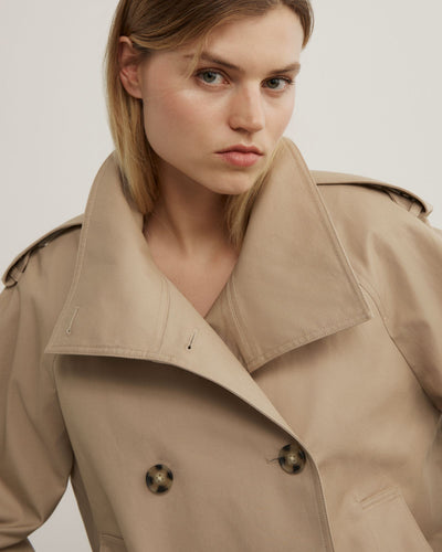Funnel Neck Trench Coat