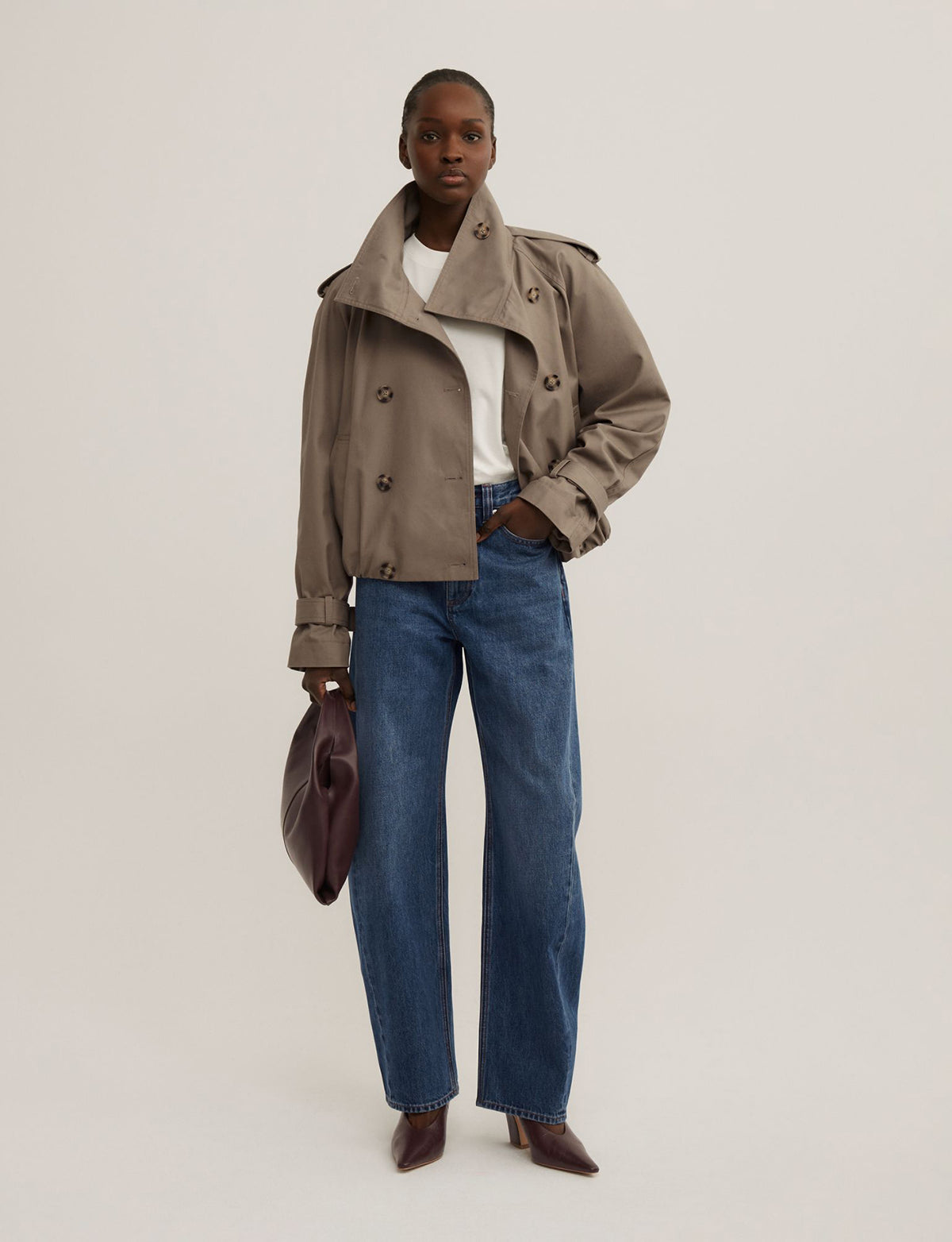 Funnel Neck Trench Coat