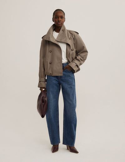 Funnel Neck Trench Coat