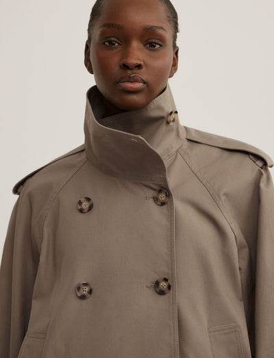Funnel Neck Trench Coat